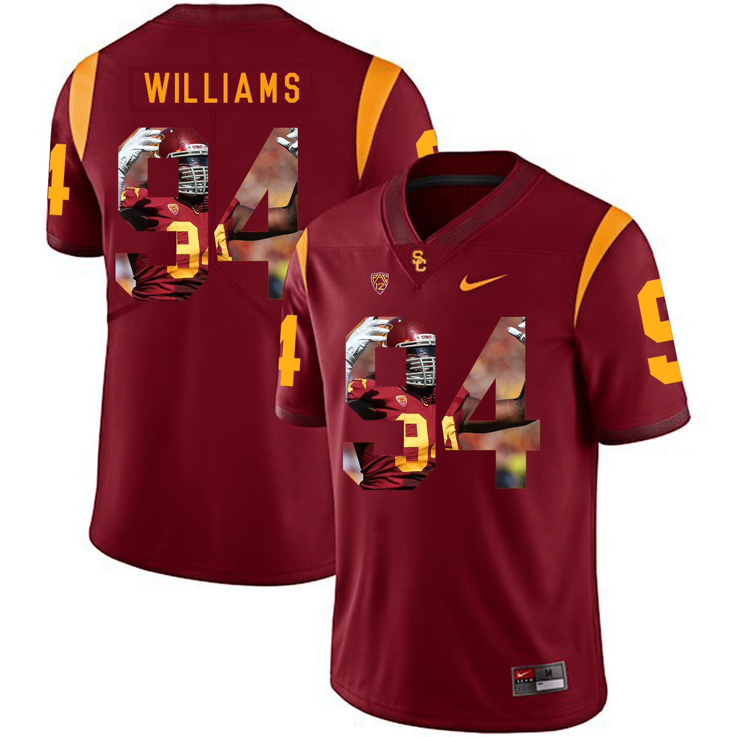 Men USC Trojans 34 Williams Red Fashion Edition Customized NCAA Jerseys